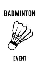 Fototapeta premium Badminton Event Emblem: Clean Minimalist Design Depicting a Shuttlecock for Sports and Recreation