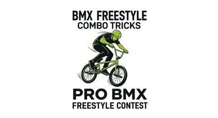 Naklejka premium BMX Freestyle Competition Extreme Sports Bicycle Tricks