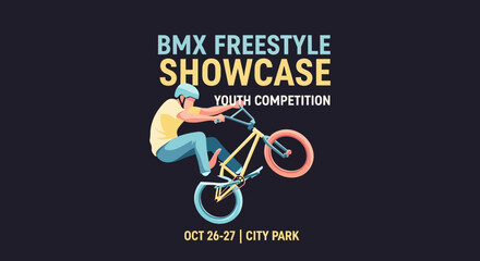 Obraz premium BMX Freestyle Showcase Youth Competition Event Announcement