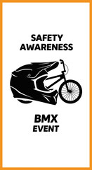 Obraz premium Bmx Helmet And Bicycle Safety Awareness For Extreme Sports Events