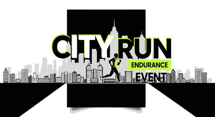 Fototapeta premium City Run Endurance Event Graphic Design Marathon Competition