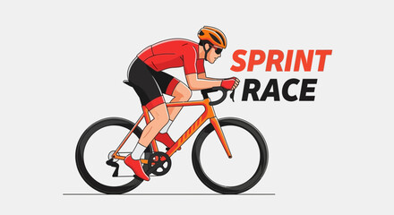 Fototapeta premium Cyclist Accelerating in Intense Sprint Race Competition On The Track