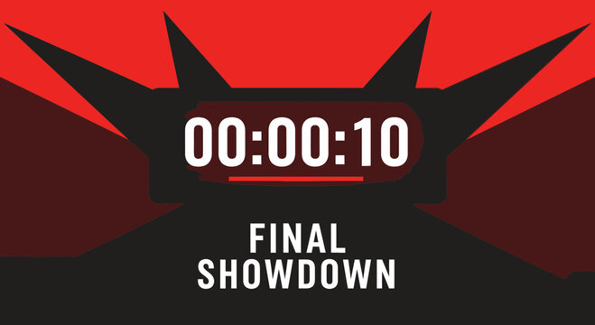Countdown Timer Design Announcing The Final Showdown With Vibrant Graphic Elements