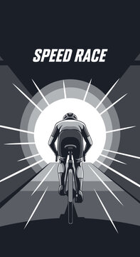Cyclist Accelerating Towards Bright Future Competition Victory