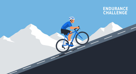 Cyclist Ascends Steep Mountain Road During Endurance Challenge