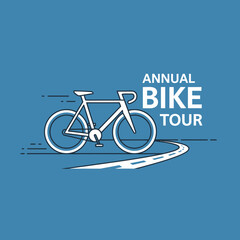 Fototapeta premium Distinctive Cycle Race Branding: Stylish Illustration for Annual Bike Tour Promotion and Events