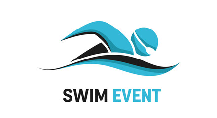 Fototapeta premium Dynamic Aquatic Athlete Icon For Swim Event Promotions And Branding