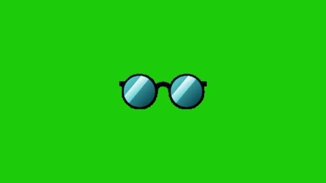 glasses on green background