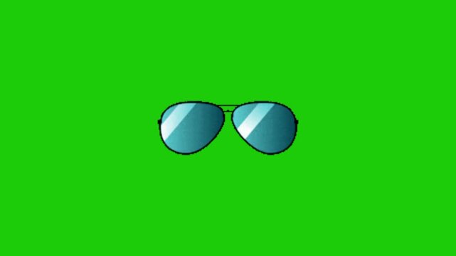 sunglasses on green background