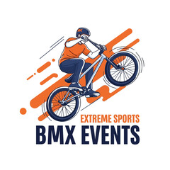 Naklejka premium Dynamic Bmx Rider Performing Stunt Action Extreme Sports Graphic Design