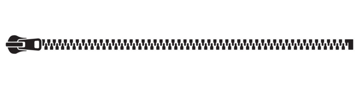Minimalist Zipper Icon in Black and White