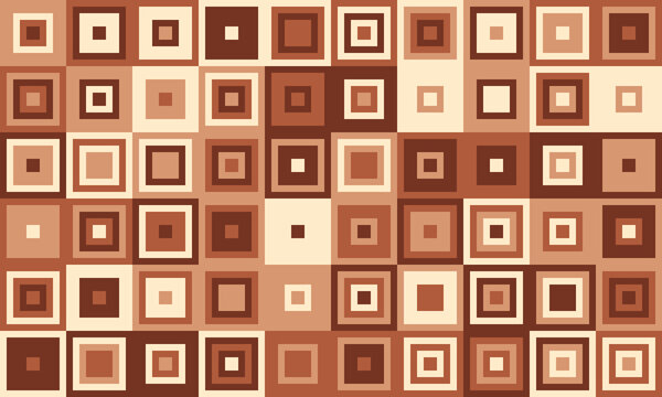 Abstract geometric pattern of nested squares in earthy brown tones.  A sophisticated, minimalist design ideal for backgrounds, website headers, or textile prints.