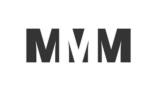 MMM logo design. Initial letter M M M bold font style for tech startups, consulting, corporate branding. Creative company name, headlines typography identity, trendy logotype.