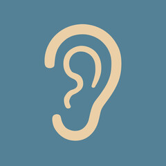 Ear Symbol Flat Vector Minimal