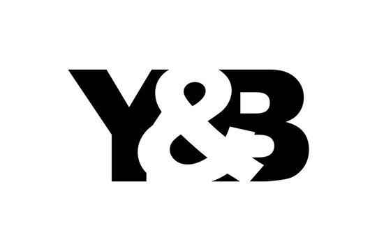 YB logo design in bold style. Black white identity symbol. Modern typography emblem. Corporate branding icon.