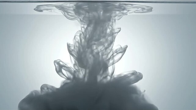 Abstract ink drop spreading and swirling underwater creating a mesmerizing dark cloud effect in clear water a conceptual image for creativity innovation and transformation