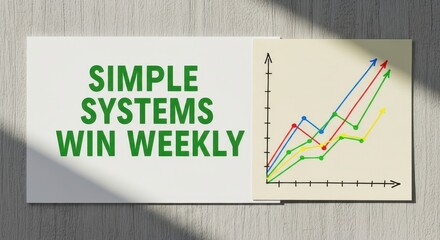 Fototapeta premium Simple Systems Weekly Report Chart Showing Data Growth and Trends Analysis