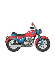 Obraz premium Red and blue cartoon motorcycle vehicle.