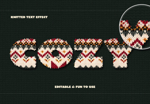 Patterned Sweater Knitted Text Effect