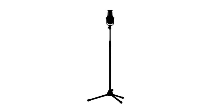 mic stand silhouette vector illustration
