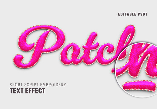 Sport Script Embroidery Text Effect