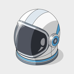 Fototapeta premium White Astronaut Helmet with Blue Accents.