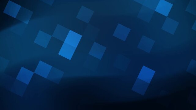 animated dark blue gradient background with glowing blue squares suitable for technology, abstract design, digital art, and futuristic concepts. Bright and vibrant.