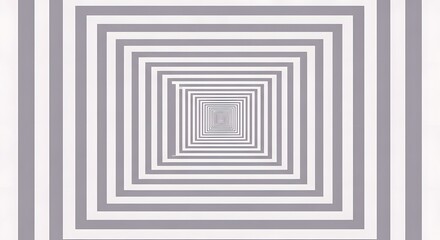 Geometric Square Tunnel Optical Illusion in Neutral Tones