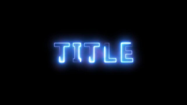 A simple blue neon glowing text animation TITLE. An abstract colorful and elegant video title concept.