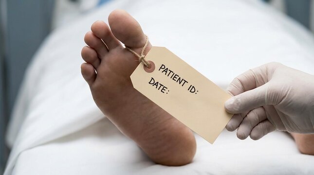 Medical Examiner Preparing Deceased for Autopsy.