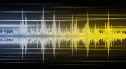 Colorful Audio Waveform in Gradient Yellow Blue
