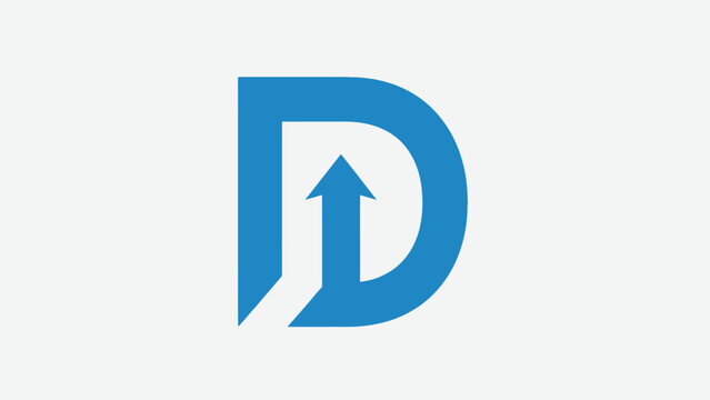 Blue letter D logo with an upward arrow on a white background.