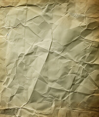 Vintage Crumpled Paper Texture Background in Warm Beige Tone. Old Wrinkled Parchment Paper Texture. 