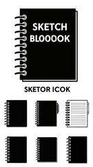 Obraz premium Sketchbook Icon Set: Spiral Notebooks for Drawing and Design