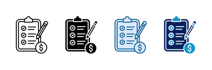 Fototapeta premium Administrative Checklist Icon Set Multiple Style Collection