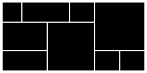 Mosaic collage pictures collection. Collage mood board grid template. Set of presentation backgrounds. Photo layout. Album Gallery banner vector illustration.eps,10