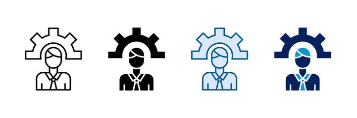 Obraz premium Manager Control Icon Set Multiple Style Collection