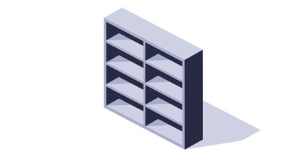 Gray Empty Shelving Unit with Multiple Compartments.