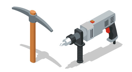 Hammer and Electric Jackhammer Construction Tools.