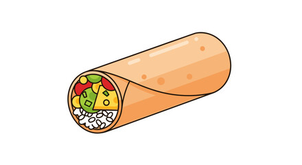 Illustration of a Sushi Roll with Vegetables.