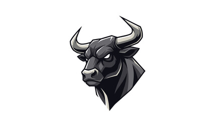 Illustration of a Bull Head with Horns.