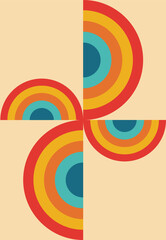 Design wall art windmill retro vintage abstract