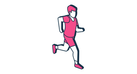 Obraz premium Woman Running in Pink Outfit Illustration.