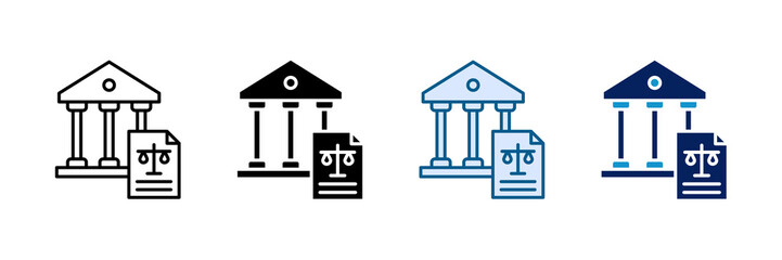 Political Law Icon Set Multiple Style Collection