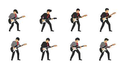 Fototapeta premium Rockstar Guitarist Poses Collection