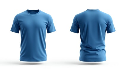 blank blue t shirt template used for your design isolated on white background 