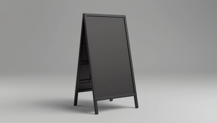 Blank full handle metallic outdoor advertising stand isolated, Clear street signage board mock up. Round Corner A-board with metal frame template. 3d rendering 