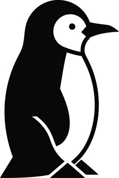 Penguin standing alone in simple illustration style