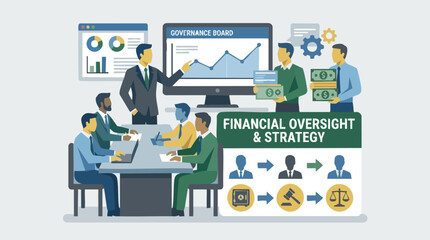 Fototapeta premium Business people discussing financial strategy together.