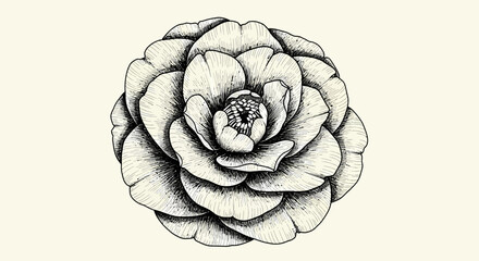 Obraz premium A detailed illustration of a beautiful flower viewed from directly above showcasing its intricate petals